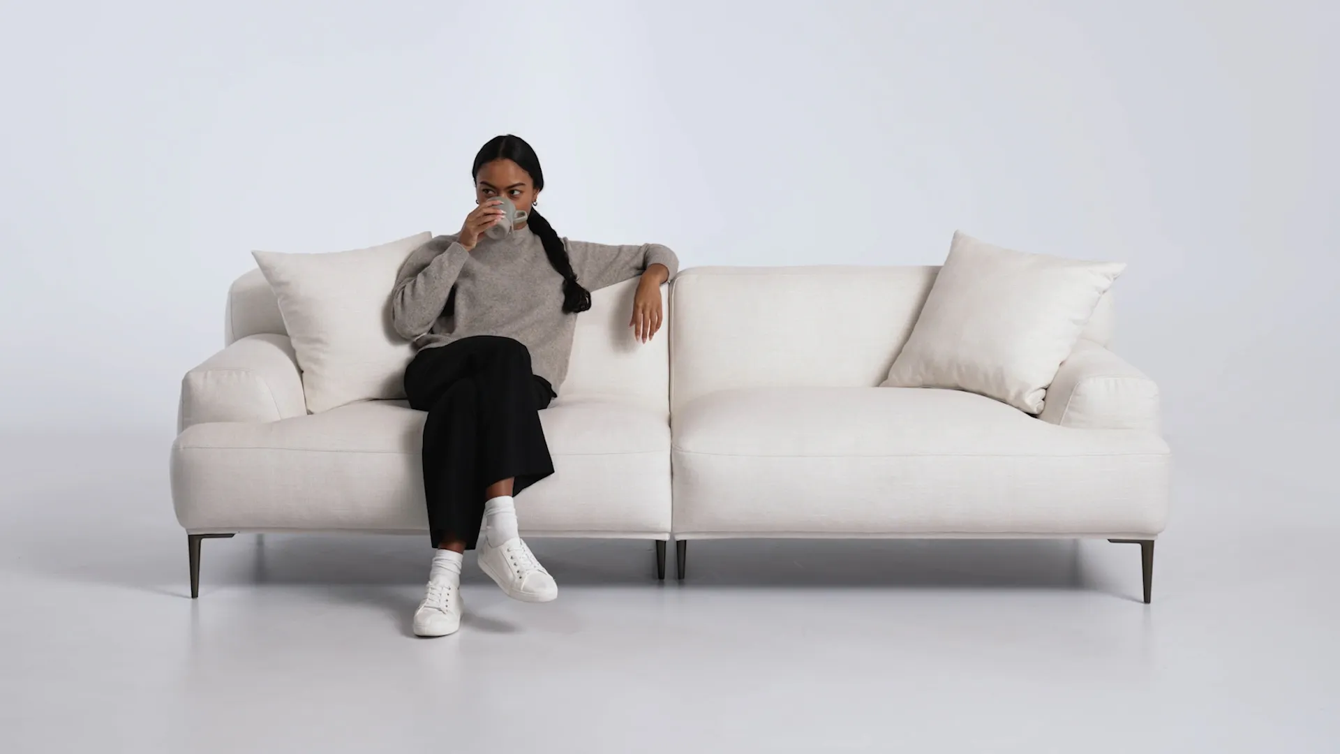 Abisko Welsh Gray Fabric Sofa | Article