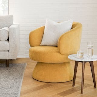 Makeva 31" Swivel Lounge Chair - Marigold Yellow