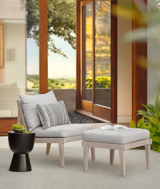 Norma Lounge Chair and Norma Ottoman, with Hendry Side Table.