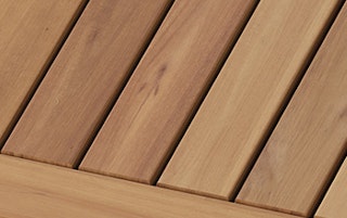 Close view of Acacia wood finish on Laholm Coffee Table