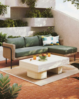 Aby Reversible Sectional and Kera Coffee Table Outdoor 2023