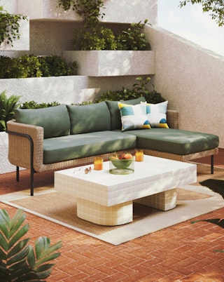 Aby Reversible Sectional and Kera Coffee Table Outdoor 2023