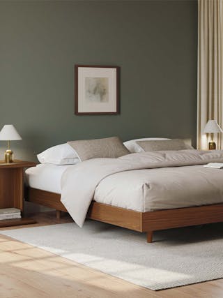 Basi Queen Bed Frame in Smoked Oak