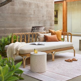 Amarillo Chaise Lounge with Solina Stool Outdoor 2023