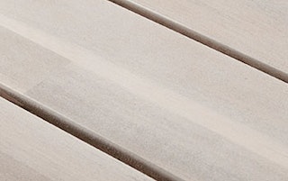 Close up view of Lubek in Byron Gray finish