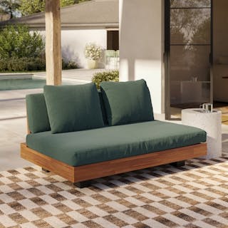 Shop Lubek 50" Outdoor Low Loveseat - Dravite Green