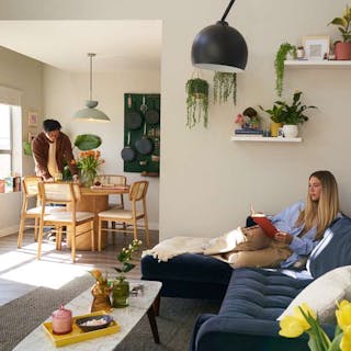 Vivian relaxing on her article sectional.