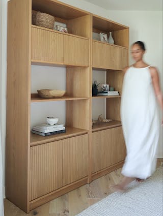 Kouva 36" Modular Bookcase - featured in Oak, Credit thehouseonhillsidelane