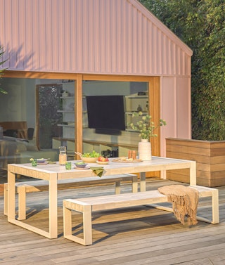 Lubek Dining Table and Lubek Bench.