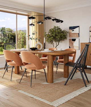 Wood table with modern chairs hotsell