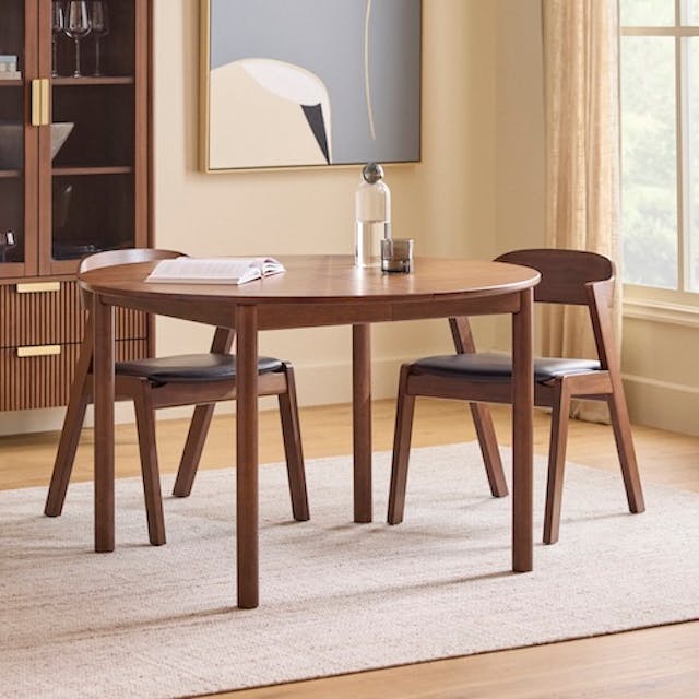 Heidi 48" - 67.75" Extendable Round Dining Table - Walnut